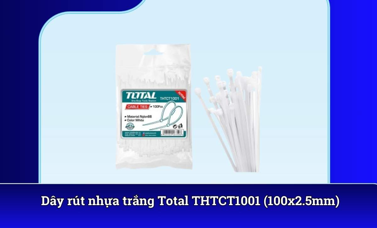 Dây rút nhựa trắng Total THTCT1001 (100x2.5mm)