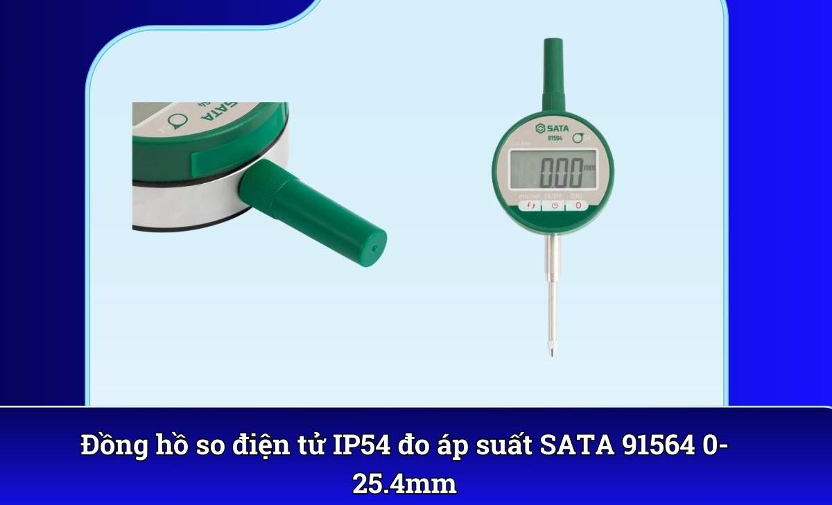 Đồng hồ so điện tử IP54 đo áp suất SATA 91564 0-25.4mm