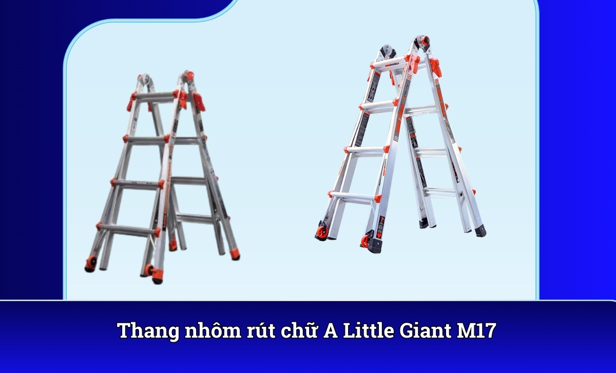 Thang nhôm rút chữ A Little Giant M17