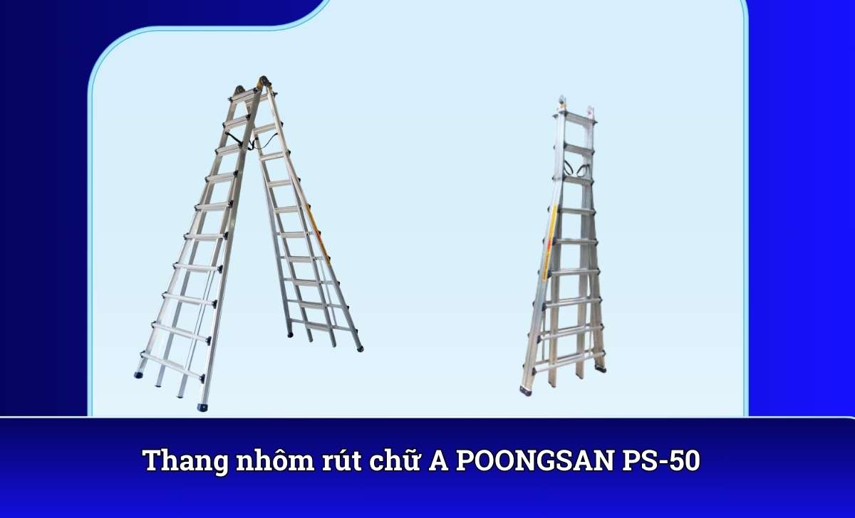 Thang nhôm rút chữ A POONGSAN PS-50