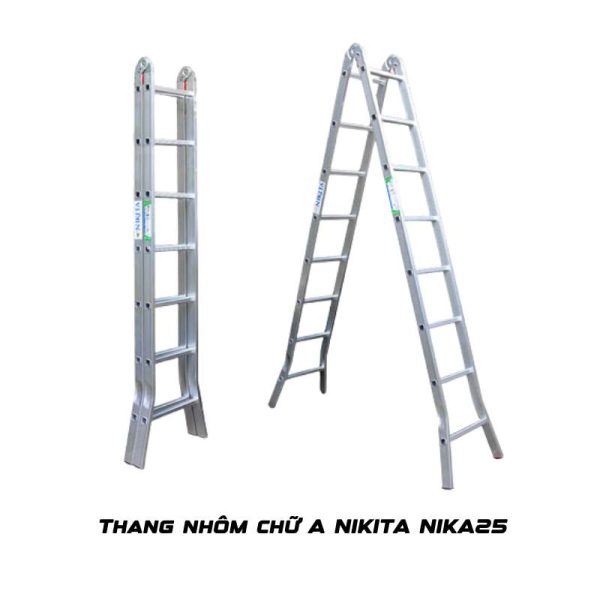 Thang nhôm chữ A khoá sập tự động NIKITA NIKA25