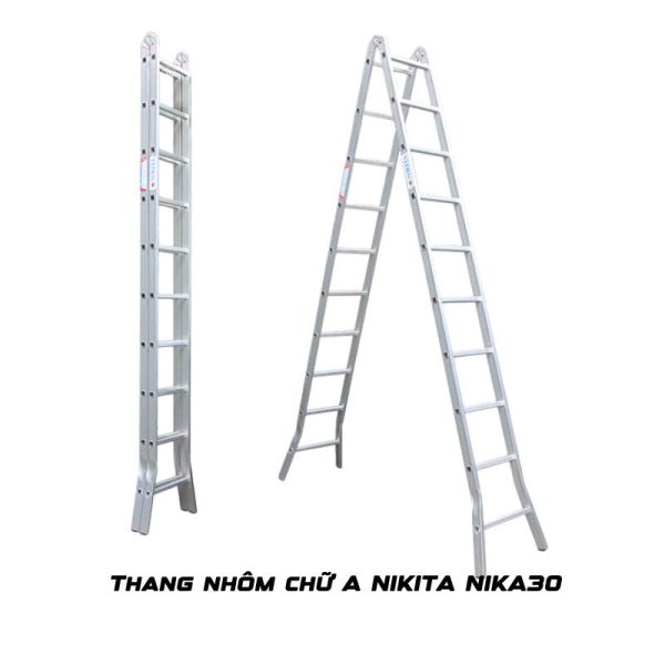 Thang nhôm chữ A khóa sập tự động NIKITA NIKA30