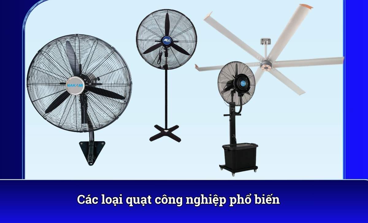 Các loại quạt công nghiệp phổ biến