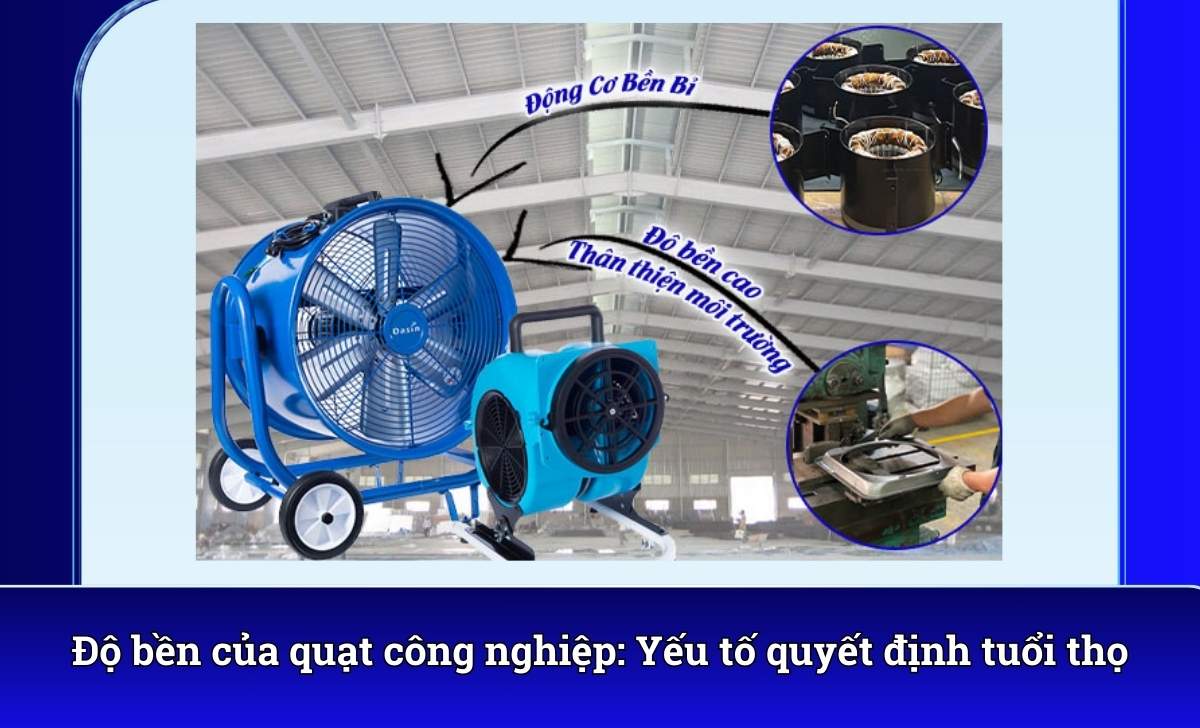 Độ bền của quạt công nghiệp: Yếu tố quyết định tuổi thọ
