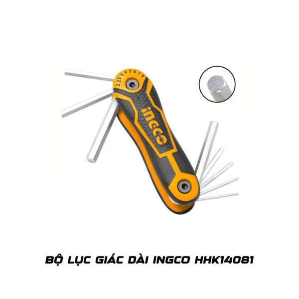 Bộ lục giác dài Ingco HHK14081 gồm 8 cây đủ kích thước