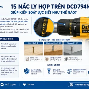 Máy khoan DeWalt DCD794N-B1: 20V Max Atomic 74Nm
