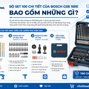 Máy Khoan Bosch GSB 16RE: Set 100 Chi Tiết, 750W