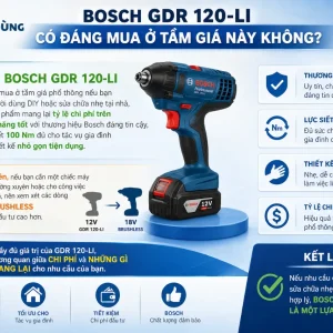 Máy bắt vít Bosch GDR 120-LI: 12V, lực siết 100Nm