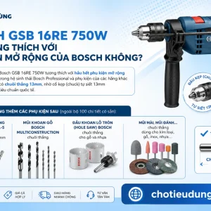 Máy Khoan Bosch GSB 16RE: Set 100 Chi Tiết, 750W