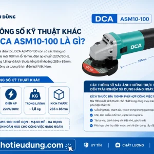 Máy mài DCA ASM10-100: 1020W, điều tốc 4200–13000v/p