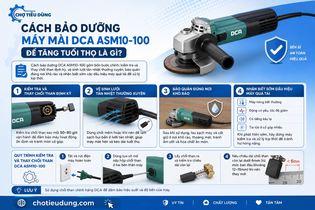 Cách Bảo Dưỡng Máy Mài DCA ASM10-100 Để Tăng Tuổi Thọ Là Gì?