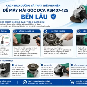 Máy mài góc DCA ASM07-125: 1500W, đĩa 125mm