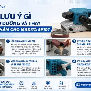 Máy chà nhám Makita 9910: 650W, băng 76x457mm