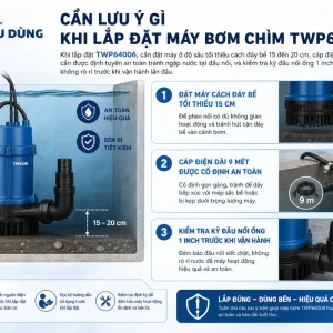 Máy Bơm Chìm Nước Sạch Total TWP64006: 400W, Lưu Lượng 117L/Phút