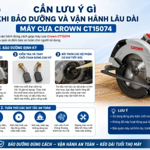 Máy cưa Crown CT15074: 1200W, cắt sâu 62.5mm