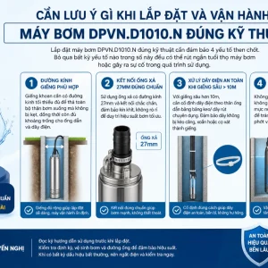 Máy bơm DPVN.D1010.N: 1HP, áp cao, 220V