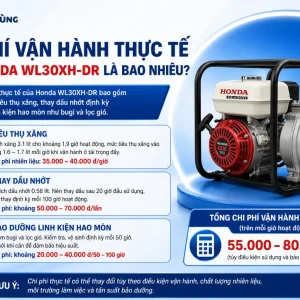 Máy bơm Honda WL30XH-DR: 3 inch, 1100L/phút