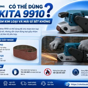 Máy chà nhám Makita 9910: 650W, băng 76x457mm