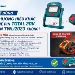 Đèn Làm Việc Dùng Pin Total TWLI2023: 20V, LED 1.5W, 150 Lumens