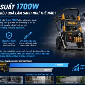 Máy rửa xe Tolsen 79589: 1700W, 135Bar, tự hút nước