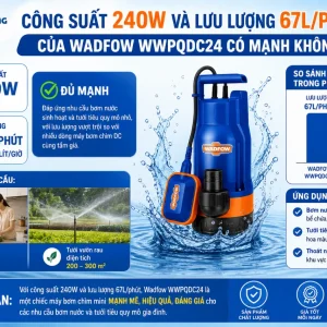 Máy bơm chìm nước sạch Wadfow WWPQDC24: 240W, lưu lượng 67L/phút