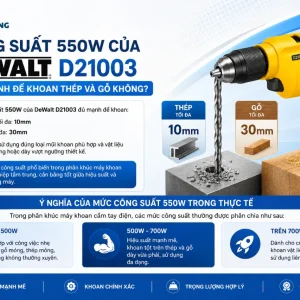 Máy khoan DeWalt D21003: 550W, khoan thép 10mm/gỗ 30mm