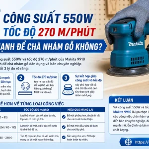 Máy chà nhám Makita 9910: 650W, băng 76x457mm