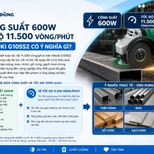 Máy Mài Góc Hikoki G10SS2: 600W, Đá 100mm, 11.500 Vòng/Phút