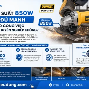 Máy Mài Góc DeWalt DW801-B1: 850W, Đá 100mm, Công Tắc Đuôi