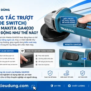 Máy Mài Góc Makita GA4030: 720W, Đá 100mm, Công Tắc Trượt Dễ Dùng