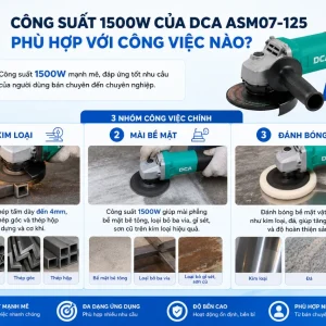 Máy mài góc DCA ASM07-125: 1500W, đĩa 125mm