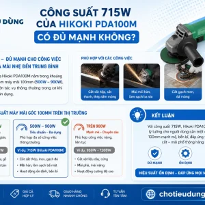 Máy mài góc Hikoki PDA100M: 715W, đá 100mm