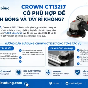 Máy Mài Góc Crown CT13217: 1010W, 11.000 Vòng/Phút