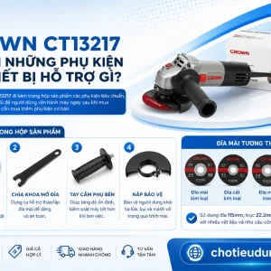 Máy Mài Góc Crown CT13217: 1010W, 11.000 Vòng/Phút