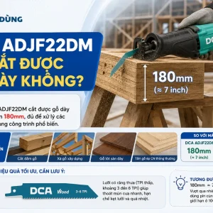 Máy cưa DCA ADJF22DM: Không chổi than, pin 20V/4Ah, cắt sâu