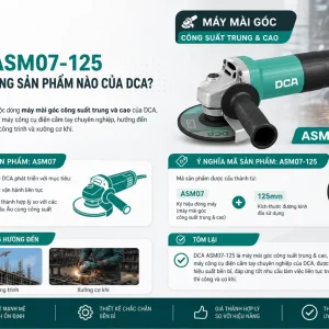 Máy mài góc DCA ASM07-125: 1500W, đĩa 125mm