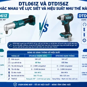 Máy Bắt Vít Góc Makita DTL061Z: 18V, Lực Siết 60Nm