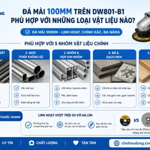 Máy Mài Góc DeWalt DW801-B1: 850W, Đá 100mm, Công Tắc Đuôi
