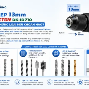 Máy Khoan Động Lực Dekton DK-ID710: 710W, Đầu 13mm