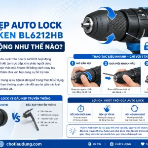 Máy khoan pin Ken BL6212HB: 12V 2.5Ah, lực siết 30Nm
