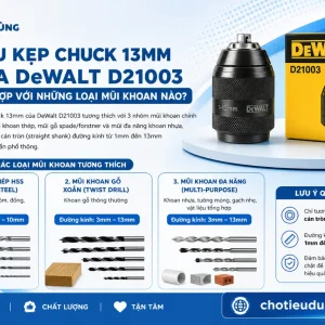 Máy khoan DeWalt D21003: 550W, khoan thép 10mm/gỗ 30mm