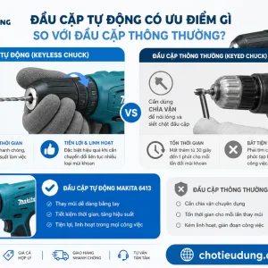 Máy khoan Makita 6413: Công suất 450W, gỗ thép 10mm