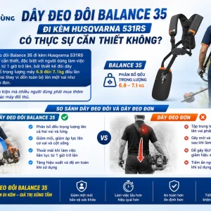 Máy cắt cỏ Husqvarna 531RS: 1.2kW, động cơ 33.6cc