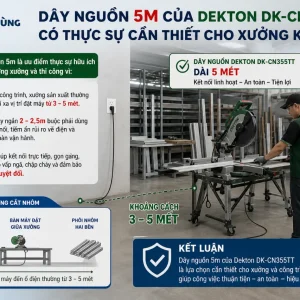 Máy Cắt Nhôm Dekton DK-CN355TT: 2600W, Lưỡi 355mm