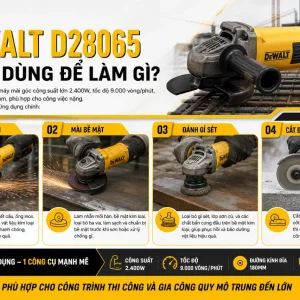 Máy mài góc DeWalt D28065: Dust Ejection, 9.000 vòng/phút