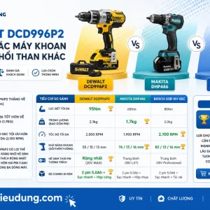 Máy khoan DeWalt DCD996P2: Không chổi than, lực siết 95Nm