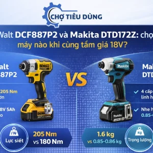 Máy vặn vít Dewalt DCF887P2: Dùng pin 18V, Brushless, 205Nm