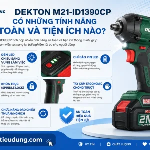 Máy Khoan Pin Dekton M21-ID1390CP: 21V, Lực Siết 90Nm