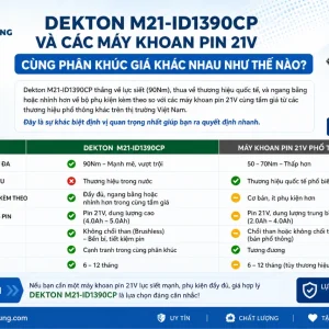 Máy Khoan Pin Dekton M21-ID1390CP: 21V, Lực Siết 90Nm