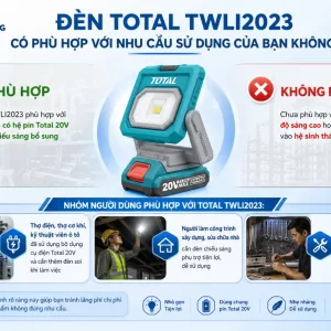 Đèn Làm Việc Dùng Pin Total TWLI2023: 20V, LED 1.5W, 150 Lumens